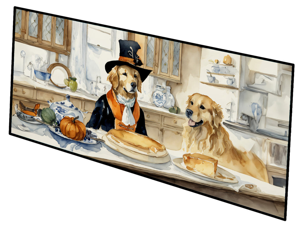 Golden Retriever Fall Kitchen Pumpkins Runner Mat 28x58 Front Door Mat Indoor Outdoor Rugs for Entryway Hallway Foyer Non Slip Washable Wide Doormat