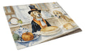Golden Retriever Fall Kitchen Pumpkins Cutting Board Tempered Glass Kitchen Cutting Surface, Heat Resistant Chopping, Non-Slip Feet, Food Prep & Serving