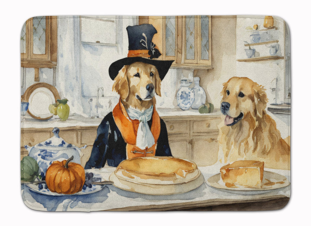 Golden Retriever Fall Kitchen Pumpkins Memory Foam Kitchen Mat Machine Washable Anti-Fatigue Cushion Comfort Bath or Kitchen Rug