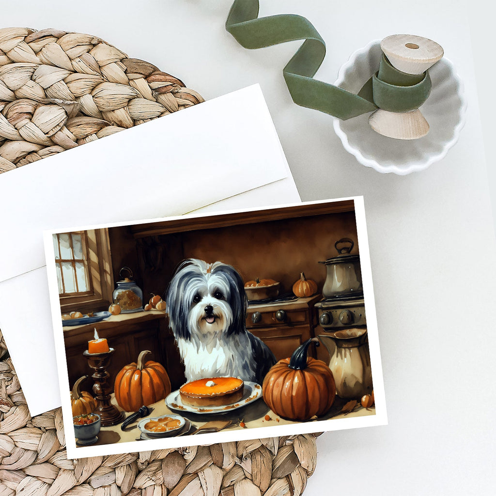 Havanese Fall Kitchen Pumpkins Greeting Cards Pack of 8 Blank Cards with Envelopes Whimsical A7 Size 5x7