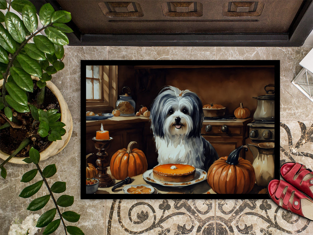 Havanese Fall Kitchen Pumpkins Doormat Indoor Outdoor 24H X 36W Front Door Mat Rugs for Entryway, Non Slip Washable Low Pile,