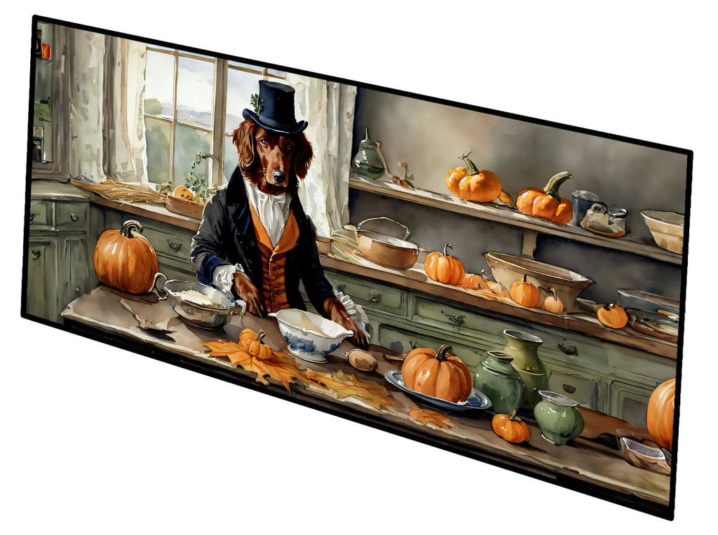 Irish Setter Fall Kitchen Pumpkins Runner Mat 28x58 Front Door Mat Indoor Outdoor Rugs for Entryway Hallway Foyer Non Slip Washable Wide Doormat
