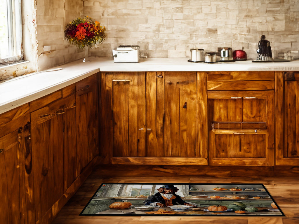 Irish Setter Fall Kitchen Pumpkins Runner Mat 28x58 Front Door Mat Indoor Outdoor Rugs for Entryway Hallway Foyer Non Slip Washable Wide Doormat