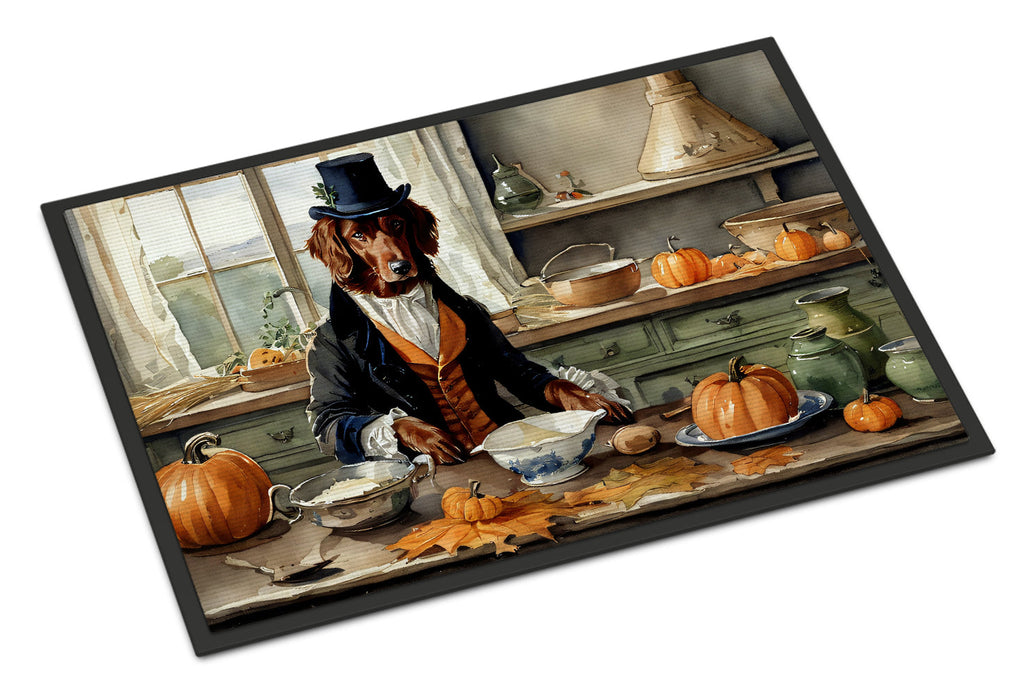 Irish Setter Fall Kitchen Pumpkins Doormat Indoor Outdoor 24H X 36W Front Door Mat Rugs for Entryway, Non Slip Washable Low Pile,