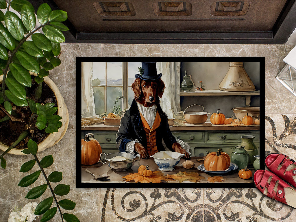 Irish Setter Fall Kitchen Pumpkins Doormat Indoor Outdoor 24H X 36W Front Door Mat Rugs for Entryway, Non Slip Washable Low Pile,