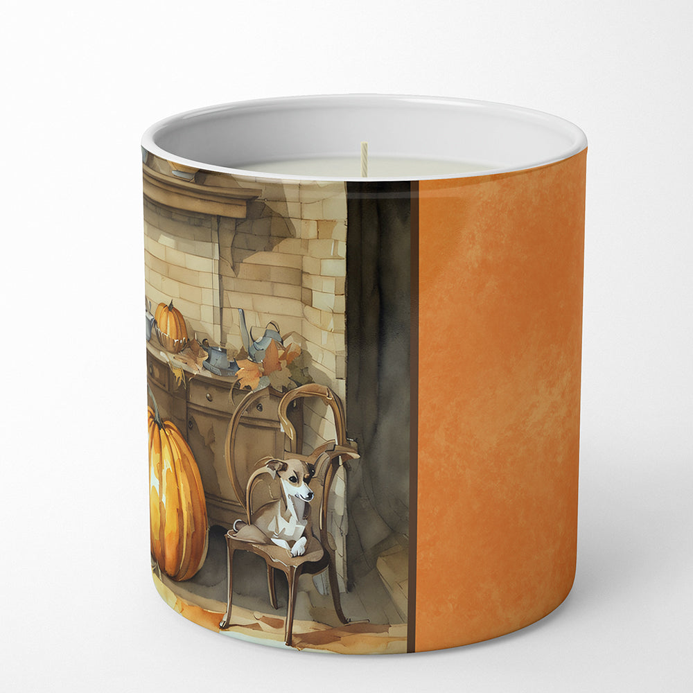 Italian Greyhound Fall Kitchen Pumpkins Decorative Soy Candle Nature Soy Wax Essential Oil Home Decor Ideal for Bedroom Kitchen Bath Office Gift, 10 oz