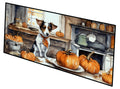 Jack Russell Terrier Fall Kitchen Pumpkins Runner Mat 28x58 Front Door Mat Indoor Outdoor Rugs for Entryway Hallway Foyer Non Slip Washable Wide Doormat
