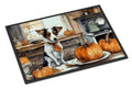 Jack Russell Terrier Fall Kitchen Pumpkins Doormat Indoor Outdoor 18H X 27W Front Door Mat Rugs for Entryway, Non Slip Washable