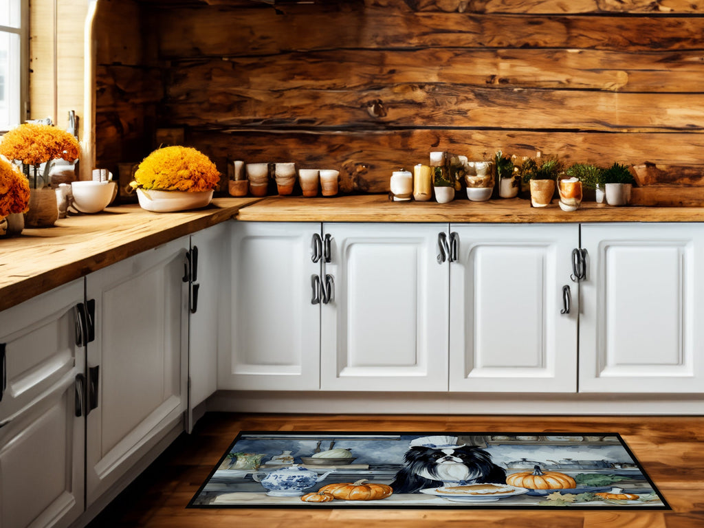 Japanese Chin Fall Kitchen Pumpkins Runner Mat 28x58 Front Door Mat Indoor Outdoor Rugs for Entryway Hallway Foyer Non Slip Washable Wide Doormat