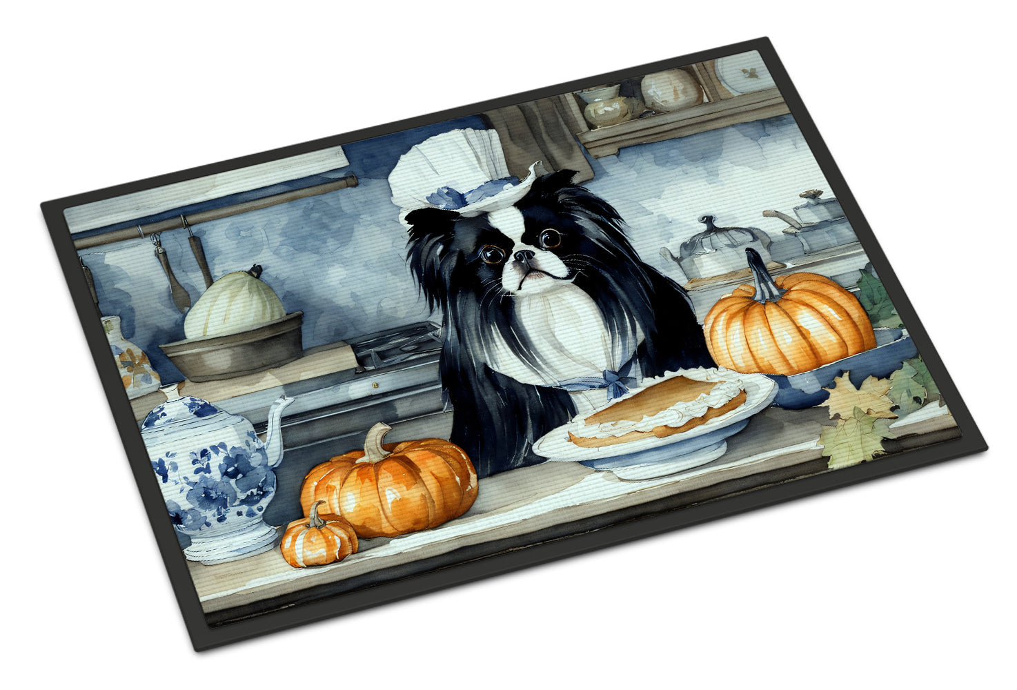 Japanese Chin Fall Kitchen Pumpkins Doormat Indoor Outdoor 24H X 36W Front Door Mat Rugs for Entryway, Non Slip Washable Low Pile,