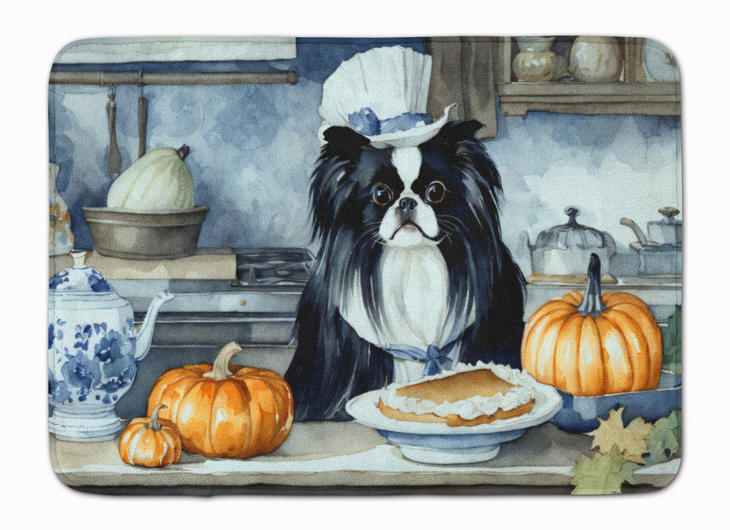 Japanese Chin Fall Kitchen Pumpkins Memory Foam Kitchen Mat Machine Washable Anti-Fatigue Cushion Comfort Bath or Kitchen Rug