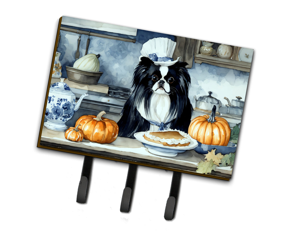 Japanese Chin Fall Kitchen Pumpkins Leash or Key Holder Wall Hooks, Coat Rack Wall Mount, for Hanging Keys, Towels, Aprons, Leashes