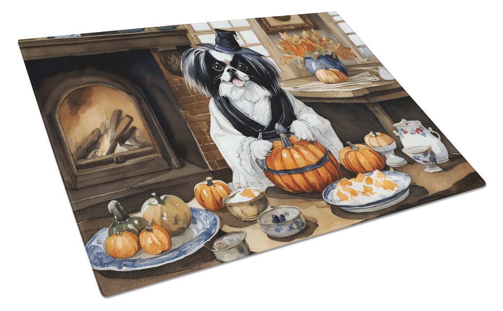 Japanese Chin Fall Kitchen Pumpkins Cutting Board Tempered Glass Kitchen Cutting Surface, Heat Resistant Chopping, Non-Slip Feet, Food Prep & Serving