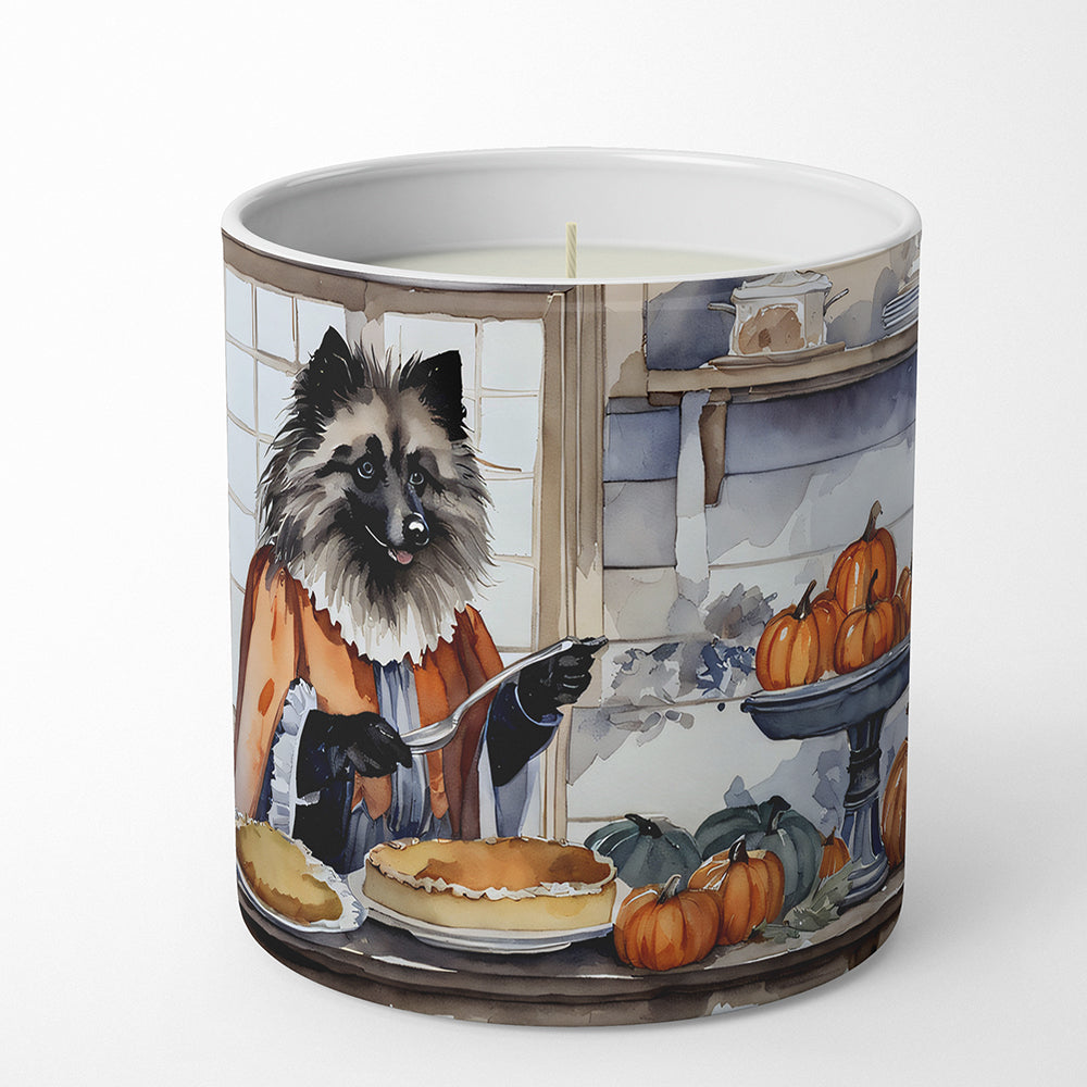 Keeshond Fall Kitchen Pumpkins Decorative Soy Candle Nature Soy Wax Essential Oil Home Decor Ideal for Bedroom Kitchen Bath Office Gift, 10 oz