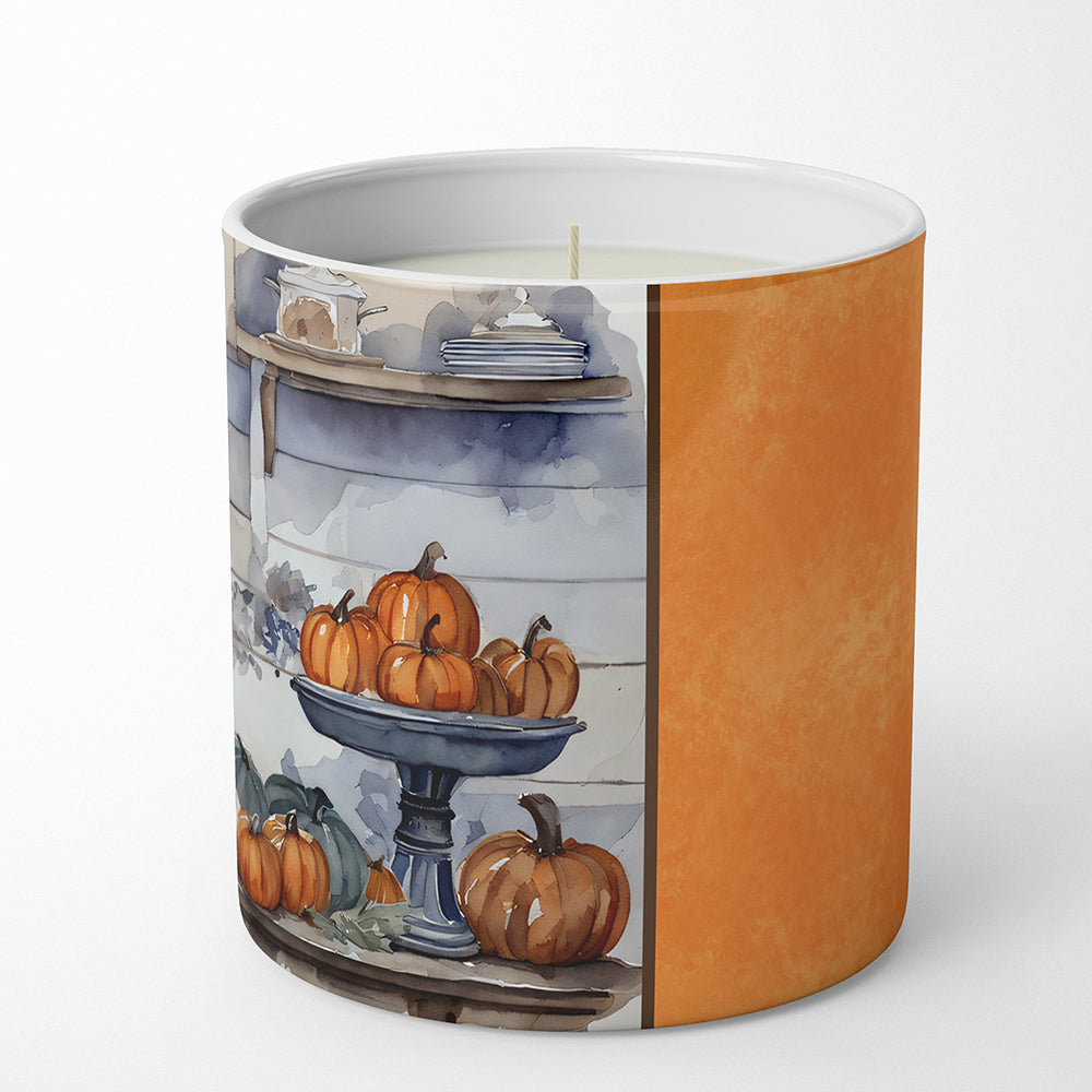Keeshond Fall Kitchen Pumpkins Decorative Soy Candle Nature Soy Wax Essential Oil Home Decor Ideal for Bedroom Kitchen Bath Office Gift, 10 oz