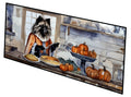 Keeshond Fall Kitchen Pumpkins Runner Mat 28x58 Front Door Mat Indoor Outdoor Rugs for Entryway Hallway Foyer Non Slip Washable Wide Doormat