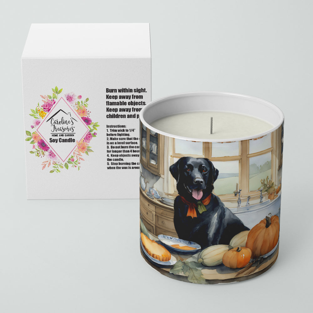 Black Lab Fall Kitchen Pumpkins Decorative Soy Candle Nature Soy Wax Essential Oil Home Decor Ideal for Bedroom Kitchen Bath Office Gift, 10 oz