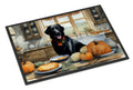 Black Lab Fall Kitchen Pumpkins Doormat Indoor Outdoor 18H X 27W Front Door Mat Rugs for Entryway, Non Slip Washable