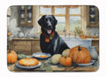 Black Lab Fall Kitchen Pumpkins Memory Foam Kitchen Mat Machine Washable Anti-Fatigue Cushion Comfort Bath or Kitchen Rug
