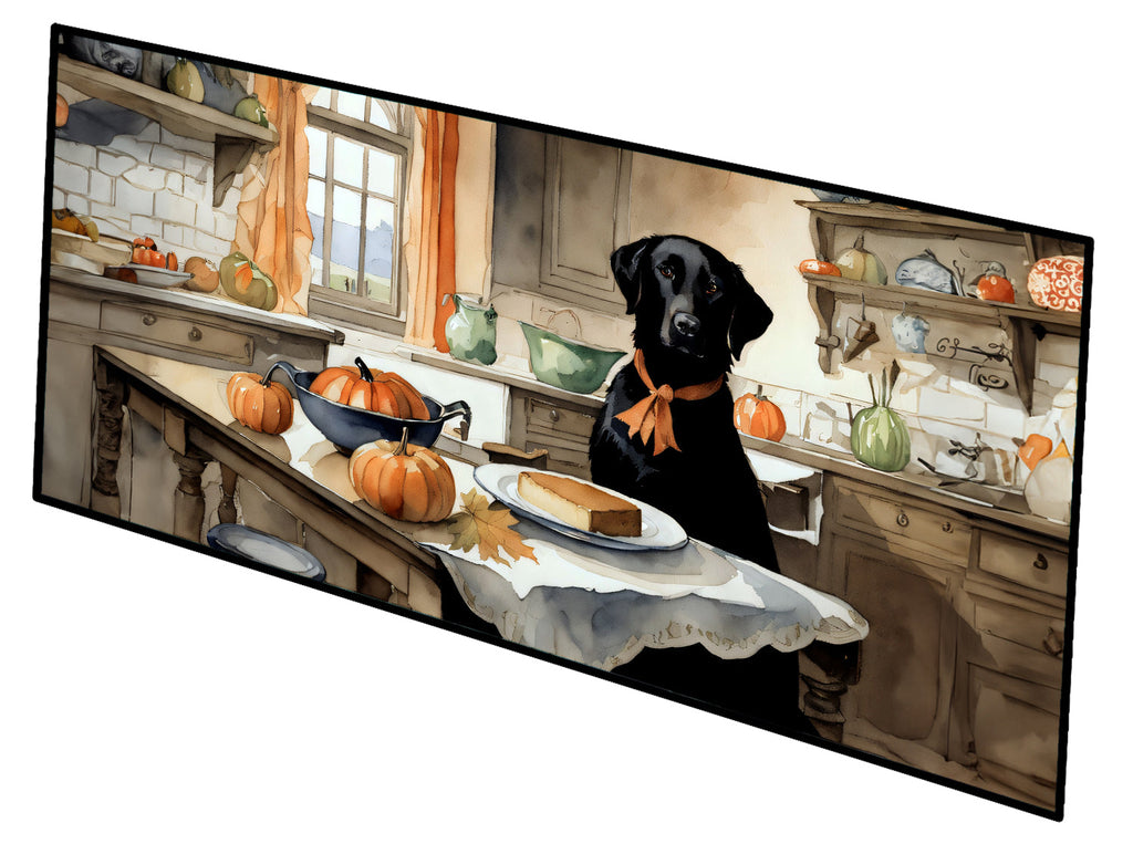 Black Lab Fall Kitchen Pumpkins Runner Mat 28x58 Front Door Mat Indoor Outdoor Rugs for Entryway Hallway Foyer Non Slip Washable Wide Doormat