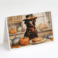 Chocolate Lab Fall Kitchen Pumpkins Greeting Cards Pack of 8 Blank Cards with Envelopes Whimsical A7 Size 5x7