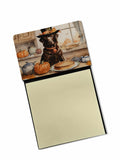 Chocolate Lab Fall Kitchen Pumpkins Watercolor Sticky Note Holder Refillable Dispenser Desk Accessory 3x3 Pad Gift