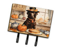 Chocolate Lab Fall Kitchen Pumpkins Leash or Key Holder Wall Hooks, Coat Rack Wall Mount, for Hanging Keys, Towels, Aprons, Leashes