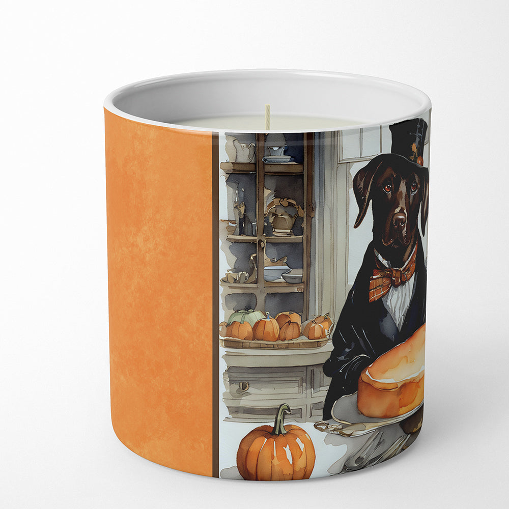 Chocolate Lab Fall Kitchen Pumpkins Decorative Soy Candle Nature Soy Wax Essential Oil Home Decor Ideal for Bedroom Kitchen Bath Office Gift, 10 oz