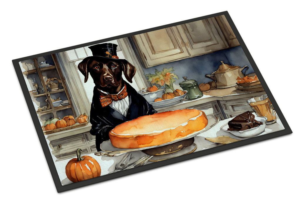 Chocolate Lab Fall Kitchen Pumpkins Doormat Indoor Outdoor 24H X 36W Front Door Mat Rugs for Entryway, Non Slip Washable Low Pile,