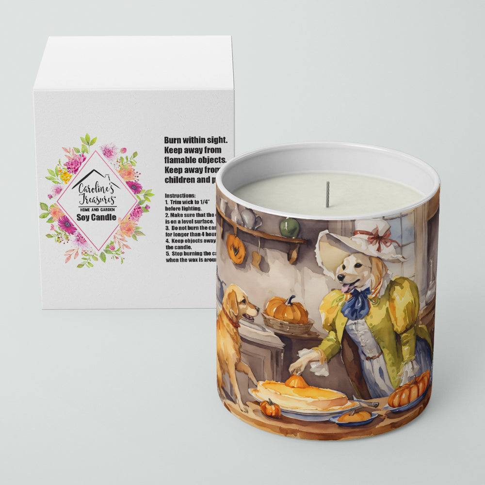 Yellow Lab Fall Kitchen Pumpkins Decorative Soy Candle Nature Soy Wax Essential Oil Home Decor Ideal for Bedroom Kitchen Bath Office Gift, 10 oz