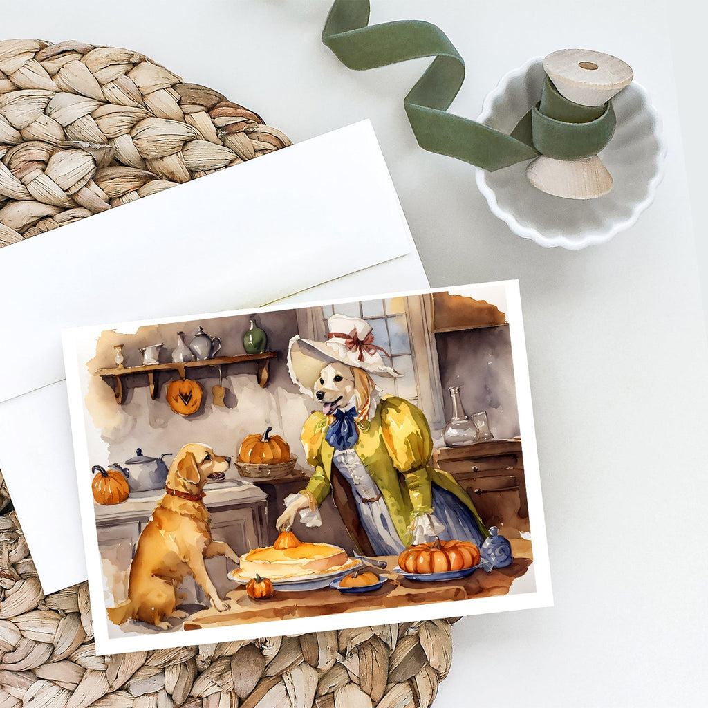 Yellow Lab Fall Kitchen Pumpkins Greeting Cards Pack of 8 Blank Cards with Envelopes Whimsical A7 Size 5x7