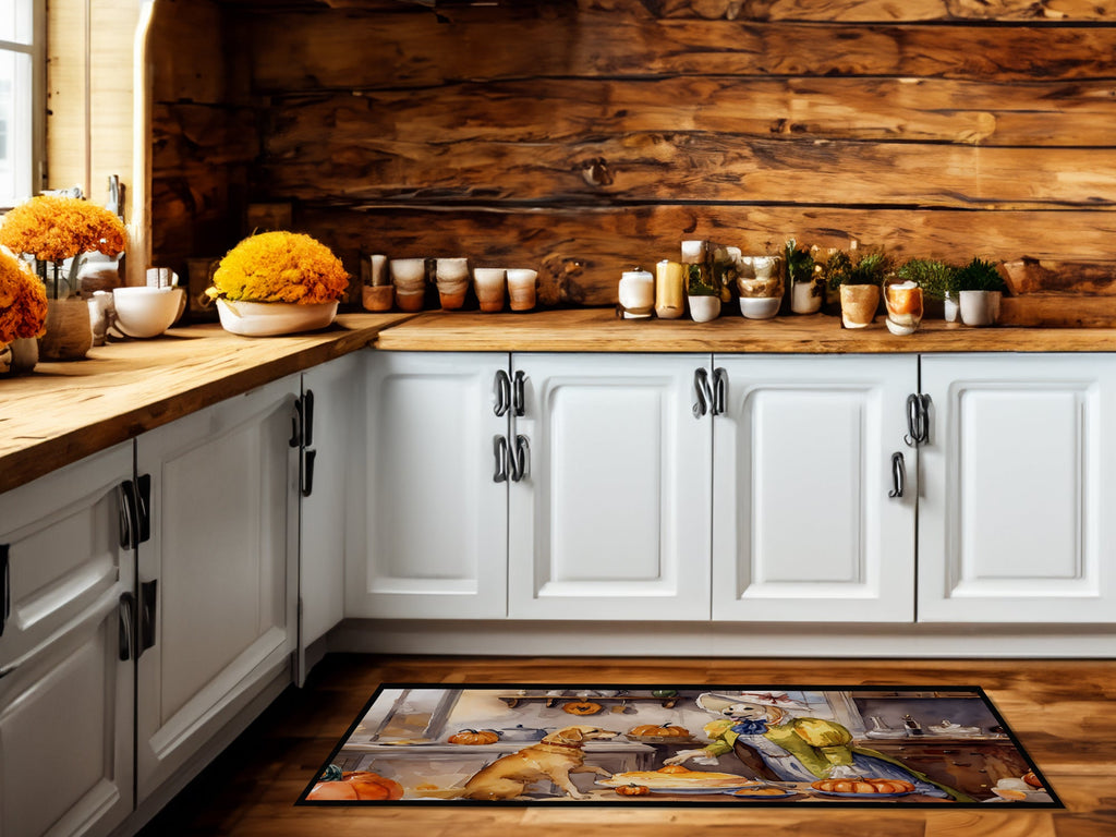 Yellow Lab Fall Kitchen Pumpkins Runner Mat 28x58 Front Door Mat Indoor Outdoor Rugs for Entryway Hallway Foyer Non Slip Washable Wide Doormat