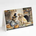 Yellow Lab Fall Kitchen Pumpkins Greeting Cards Pack of 8 Blank Cards with Envelopes Whimsical A7 Size 5x7
