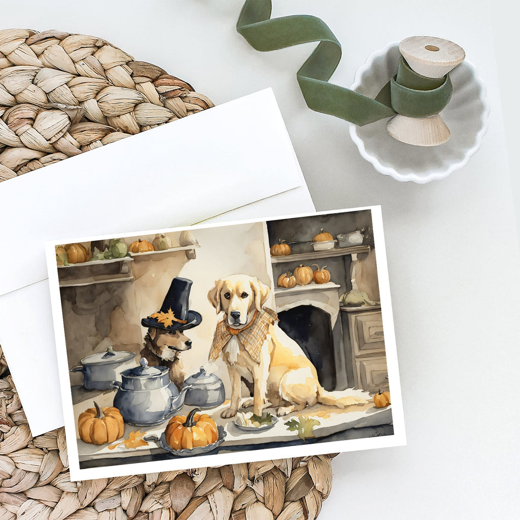 Yellow Lab Fall Kitchen Pumpkins Greeting Cards Pack of 8 Blank Cards with Envelopes Whimsical A7 Size 5x7