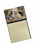 Yellow Lab Fall Kitchen Pumpkins Watercolor Sticky Note Holder Refillable Dispenser Desk Accessory 3x3 Pad Gift