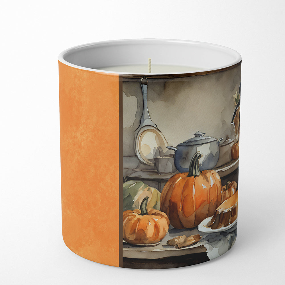 Lakeland Terrier Fall Kitchen Pumpkins Decorative Soy Candle Nature Soy Wax Essential Oil Home Decor Ideal for Bedroom Kitchen Bath Office Gift, 10 oz