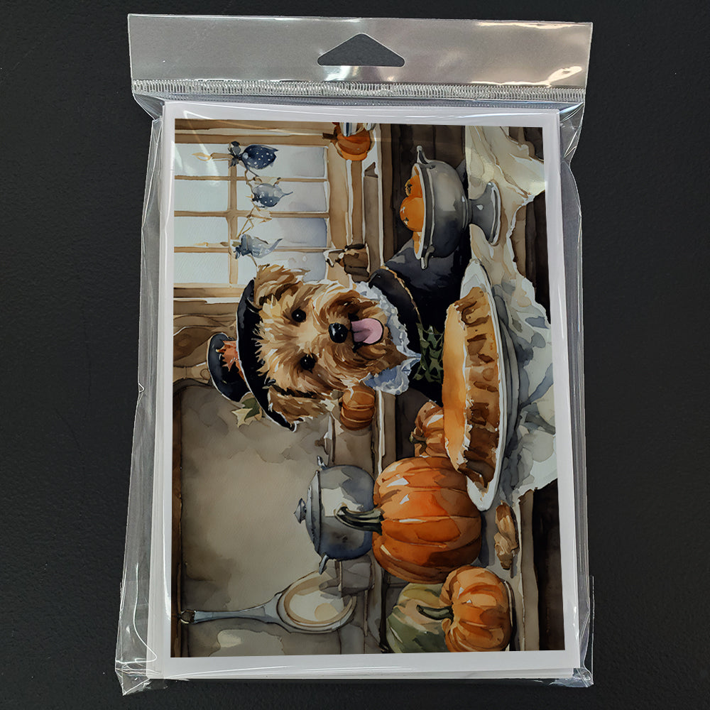 Lakeland Terrier Fall Kitchen Pumpkins Greeting Cards Pack of 8 Blank Cards with Envelopes Whimsical A7 Size 5x7