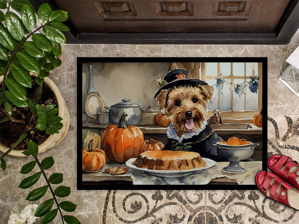 Lakeland Terrier Fall Kitchen Pumpkins Doormat Indoor Outdoor 24H X 36W Front Door Mat Rugs for Entryway, Non Slip Washable Low Pile,