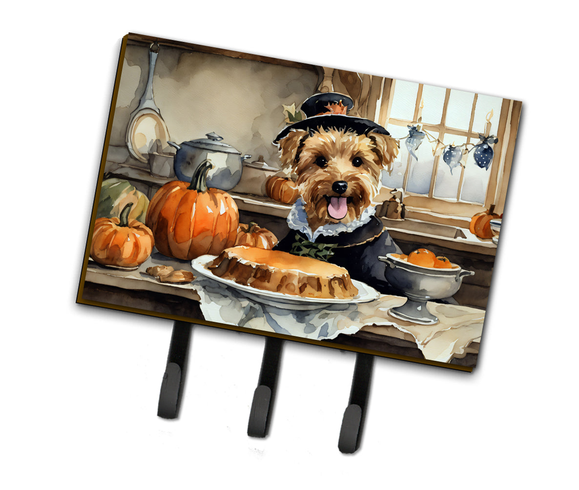 Lakeland Terrier Fall Kitchen Pumpkins Leash or Key Holder Wall Hooks, Coat Rack Wall Mount, for Hanging Keys, Towels, Aprons, Leashes
