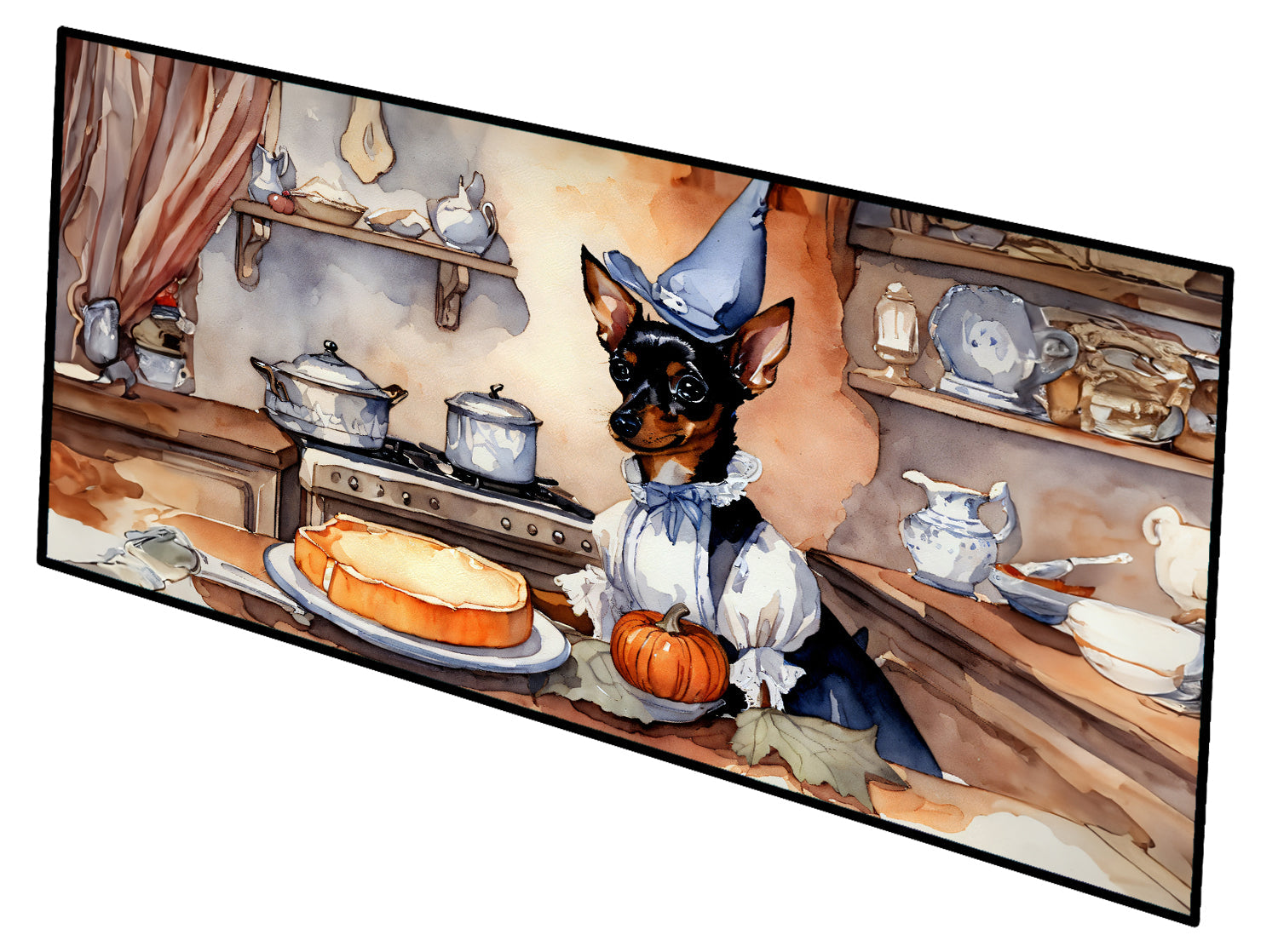 Miniature Pinscher Fall Kitchen Pumpkins Runner Mat 28x58 Front Door Mat Indoor Outdoor Rugs for Entryway Hallway Foyer Non Slip Washable Wide Doormat