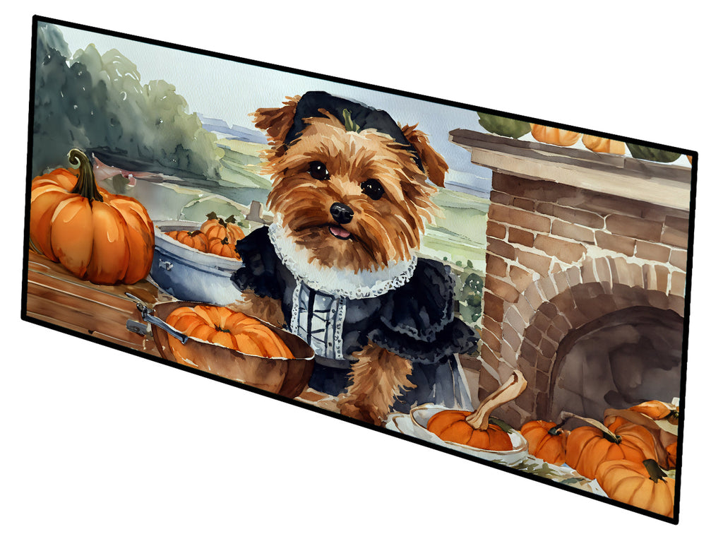 Norfolk Terrier Fall Kitchen Pumpkins Runner Mat 28x58 Front Door Mat Indoor Outdoor Rugs for Entryway Hallway Foyer Non Slip Washable Wide Doormat