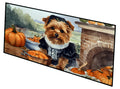 Norfolk Terrier Fall Kitchen Pumpkins Runner Mat 28x58 Front Door Mat Indoor Outdoor Rugs for Entryway Hallway Foyer Non Slip Washable Wide Doormat