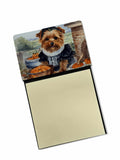 Norfolk Terrier Fall Kitchen Pumpkins Watercolor Sticky Note Holder Refillable Dispenser Desk Accessory 3x3 Pad Gift