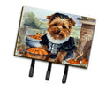 Norfolk Terrier Fall Kitchen Pumpkins Leash or Key Holder Wall Hooks, Coat Rack Wall Mount, for Hanging Keys, Towels, Aprons, Leashes