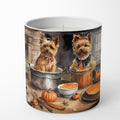 Norwich Terrier Fall Kitchen Pumpkins Decorative Soy Candle Nature Soy Wax Essential Oil Home Decor Ideal for Bedroom Kitchen Bath Office Gift, 10 oz
