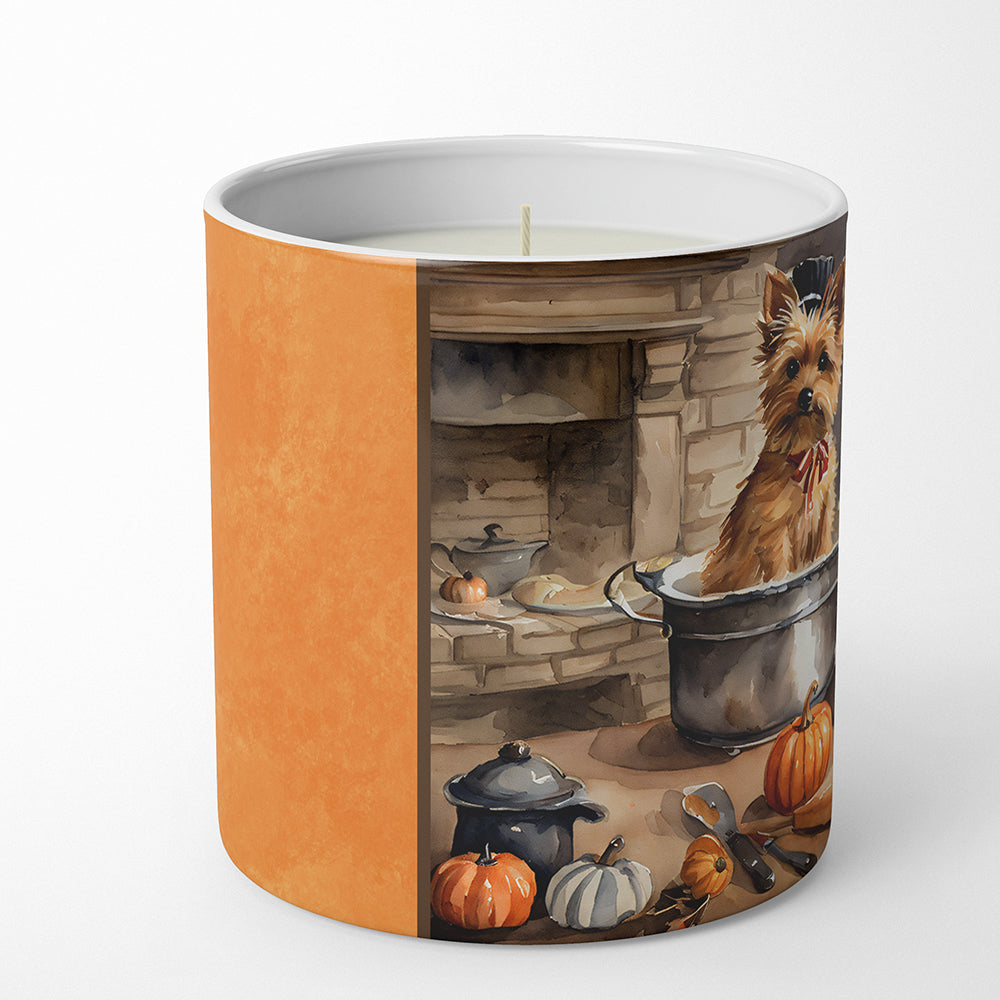 Norwich Terrier Fall Kitchen Pumpkins Decorative Soy Candle Nature Soy Wax Essential Oil Home Decor Ideal for Bedroom Kitchen Bath Office Gift, 10 oz