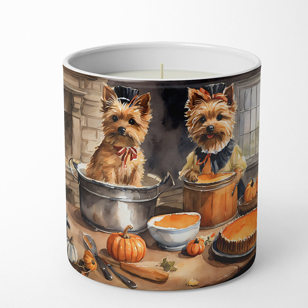 Norwich Terrier Fall Kitchen Pumpkins Decorative Soy Candle Nature Soy Wax Essential Oil Home Decor Ideal for Bedroom Kitchen Bath Office Gift, 10 oz