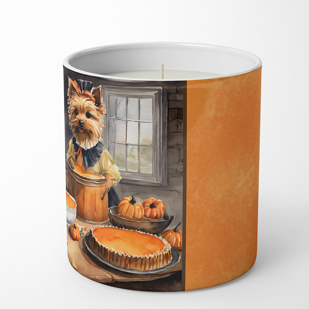 Norwich Terrier Fall Kitchen Pumpkins Decorative Soy Candle Nature Soy Wax Essential Oil Home Decor Ideal for Bedroom Kitchen Bath Office Gift, 10 oz