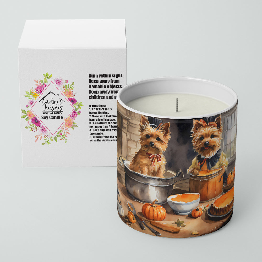 Norwich Terrier Fall Kitchen Pumpkins Decorative Soy Candle Nature Soy Wax Essential Oil Home Decor Ideal for Bedroom Kitchen Bath Office Gift, 10 oz