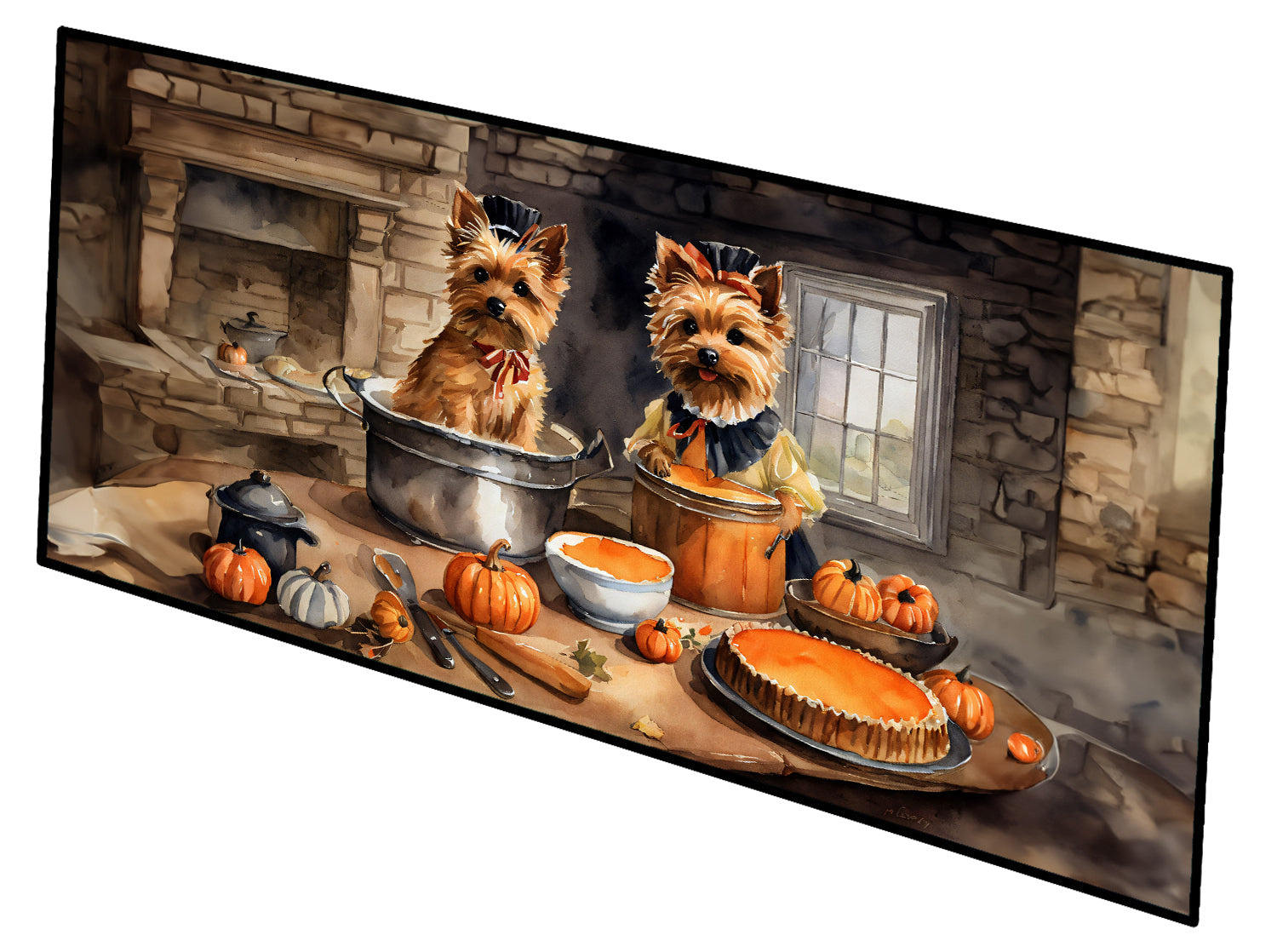 Norwich Terrier Fall Kitchen Pumpkins Runner Mat 28x58 Front Door Mat Indoor Outdoor Rugs for Entryway Hallway Foyer Non Slip Washable Wide Doormat